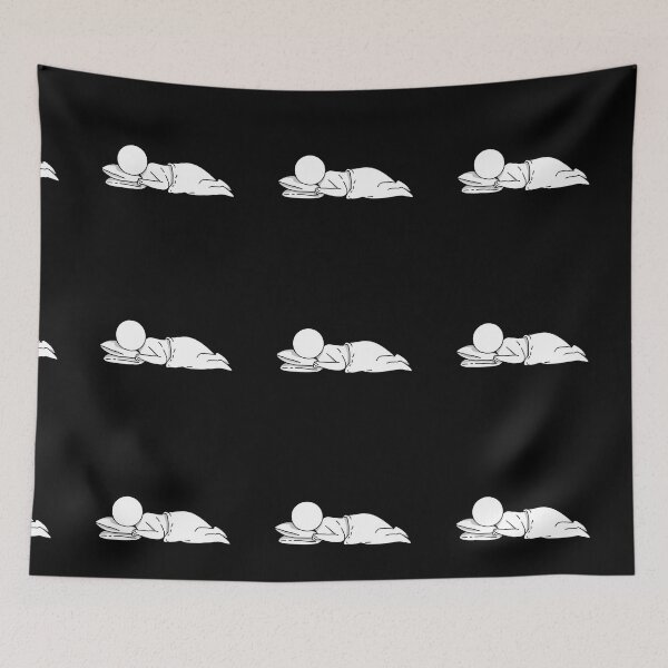 Item preview, Quiet Rest – Minimal Monochrome Illustration of Deep Comfort designed and sold by PixelVibe782.