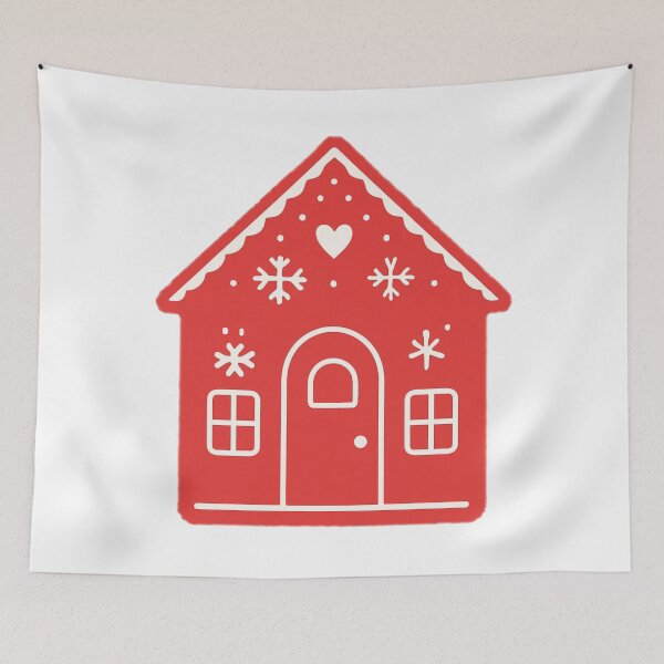 Item preview, Red Gingerbread House – Minimal Christmas Illustration designed and sold by goold-fish.