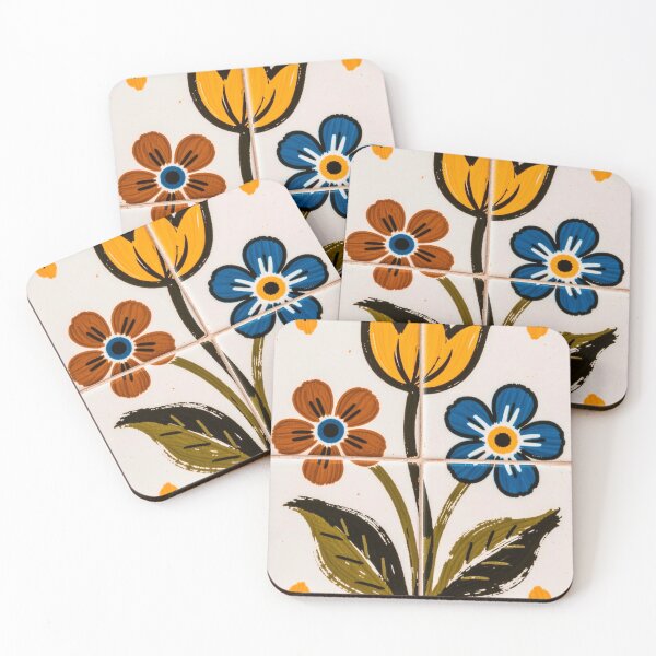 Item preview, Portuguese Folk Azulejo Floral Tile designed and sold by vivaportugalstore.