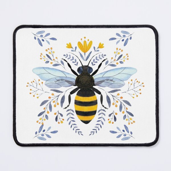 Item preview, Gothic Bee Botanical Folk Art designed and sold by CottonandQuill.