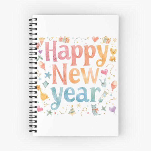 Item preview, Happy New Year 2026 banner with a vibrant watercolor splash and scattering golden glitter designed and sold by PWDigitalArt.
