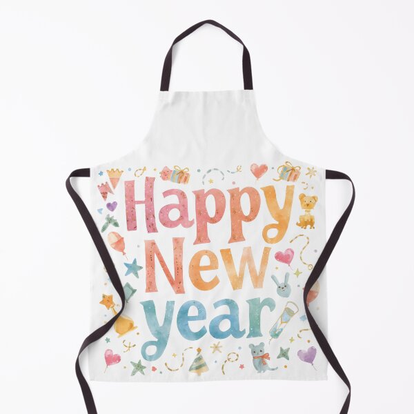 Item preview, Happy New Year 2026 banner with a vibrant watercolor splash and scattering golden glitter designed and sold by PWDigitalArt.