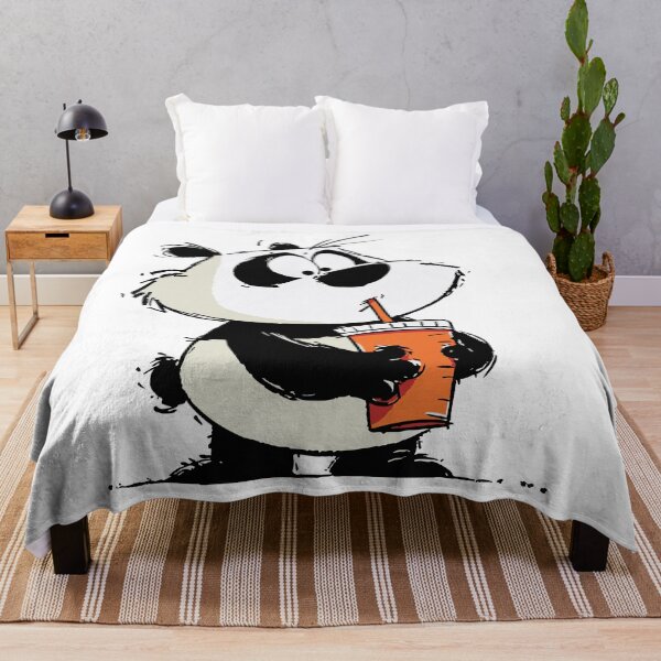 Item preview, Cute Baby Panda Holding a Sippy Cup Cartoon Drawing designed and sold by LD ART.