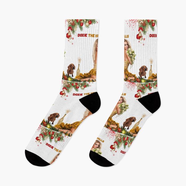 Item preview, Doxie the Halls – Sexy Christmas Girl & Dachshund Holiday Design designed and sold by GraphixKing999.