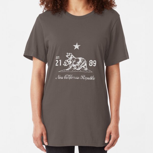 New Men/'s California Republic Side Circle V-Neck Black Tee Shirt Cali West Coast