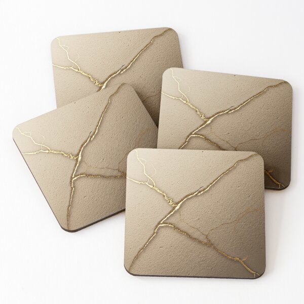 Item preview, Golden Kintsugi Crack on Sand Texture designed and sold by Kaleidoscope Print.