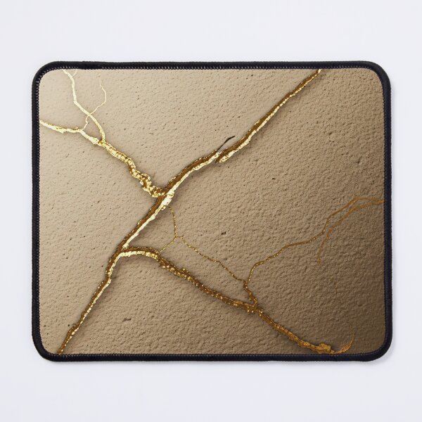 Item preview, Golden Kintsugi Crack on Sand Texture designed and sold by Kaleidoscope Print.