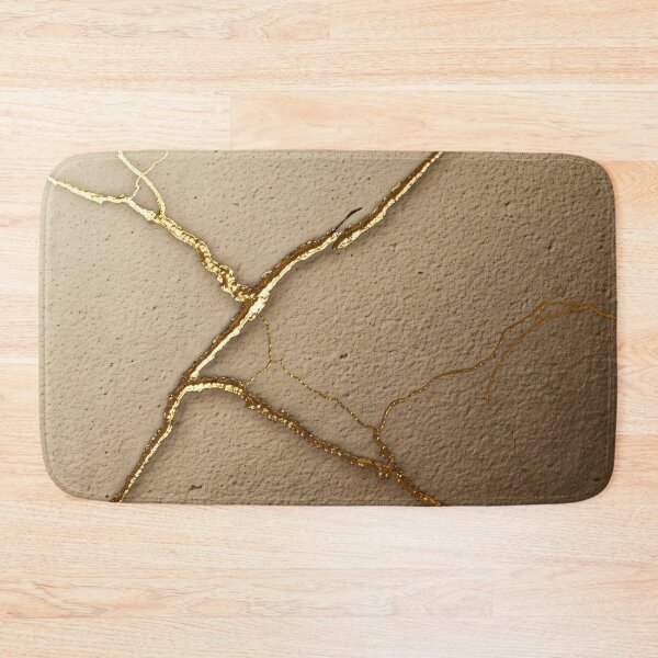 Item preview, Golden Kintsugi Crack on Sand Texture designed and sold by Kaleidoscope Print.
