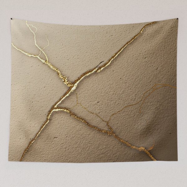 Item preview, Golden Kintsugi Crack on Sand Texture designed and sold by Kaleidoscope Print.