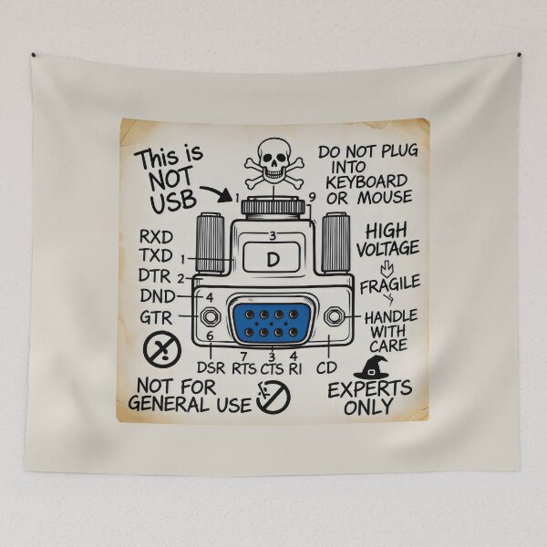 Item preview, Funny Vintage Tech Hardware Warning This Is Not USB Design designed and sold by SplashTastic.