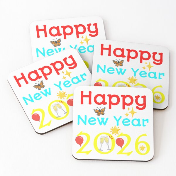 Item preview, Happy New Year 2026 Celebration with Champagne Toast, Balloons, Butterfly and Stars - Festive Emoji Clipart Design designed and sold by Faali950.