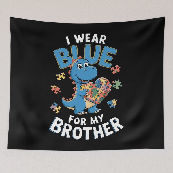 Item preview, I Wear Blue For My Brother Autism Awareness Puzzle Family designed and sold by Morphologiona.