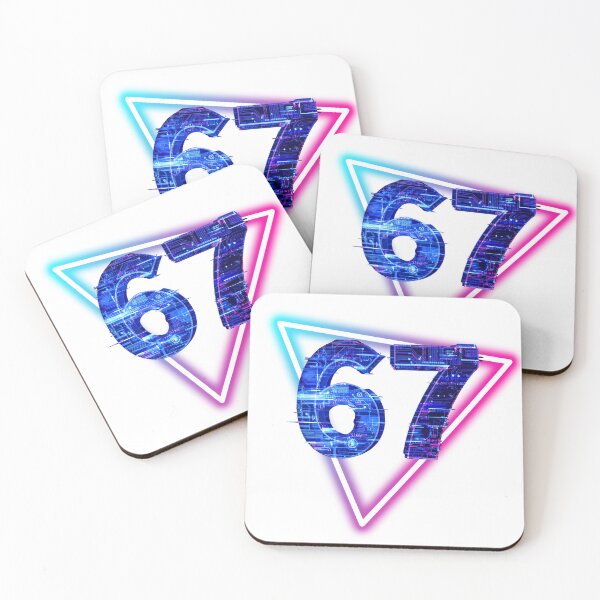 Item preview, Retro Neon Synthwave 67 Six Seven designed and sold by WHITE FLAME PRINTS.