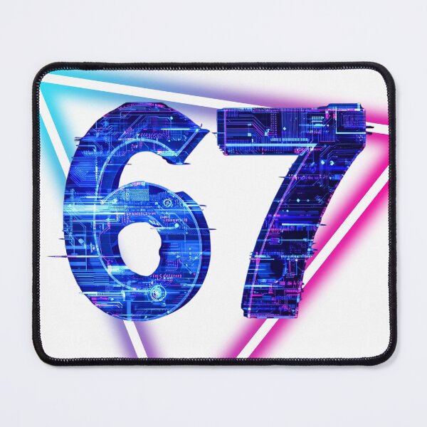 Item preview, Retro Neon Synthwave 67 Six Seven designed and sold by WHITE FLAME PRINTS.
