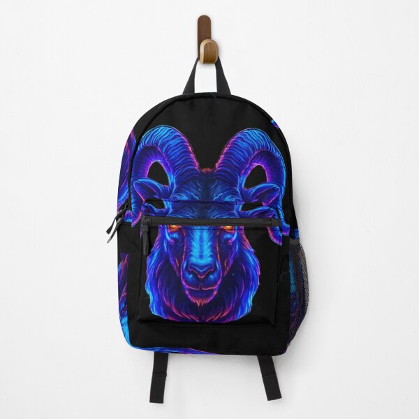 Item preview, Neon Cyber Goat Head – Dark Futuristic Animal Art designed and sold by Vivalore.