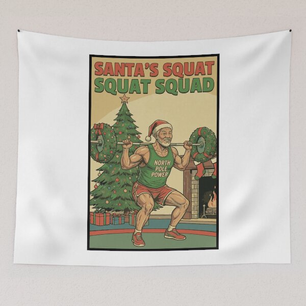 Item preview, Santa's Squat Squad - Asian Muscle Daddy Leg Day Christmas  designed and sold by muscledaddies.