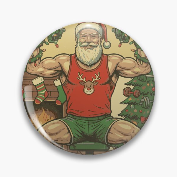 Item preview, Santa's Shoulder Press Party - Muscle Daddy Gym Christmas Workout designed and sold by muscledaddies.