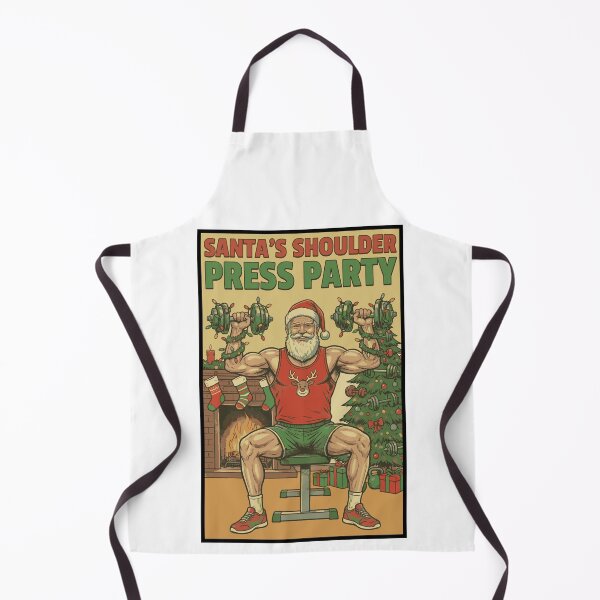 Item preview, Santa's Shoulder Press Party - Muscle Daddy Gym Christmas Workout designed and sold by muscledaddies.
