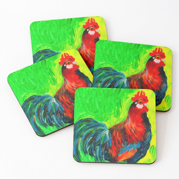 Item preview, “Fauvist Fire – Impasto Cockerel” designed and sold by Nikkiart24.redbubble.com.