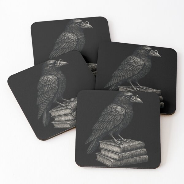 Item preview, Gothic Raven on Books – Dark Academia Crow Illustration designed and sold by Mouraludia.