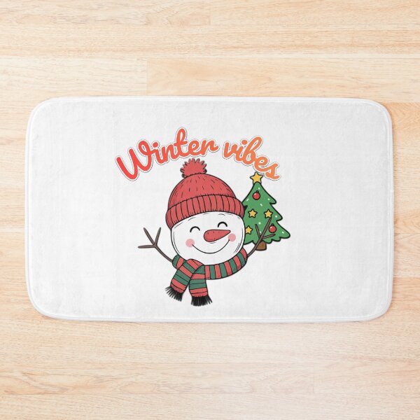 Item preview, Adorable Snowman with Christmas Tree – Cute Winter Illustration designed and sold by BloomPixelArt.