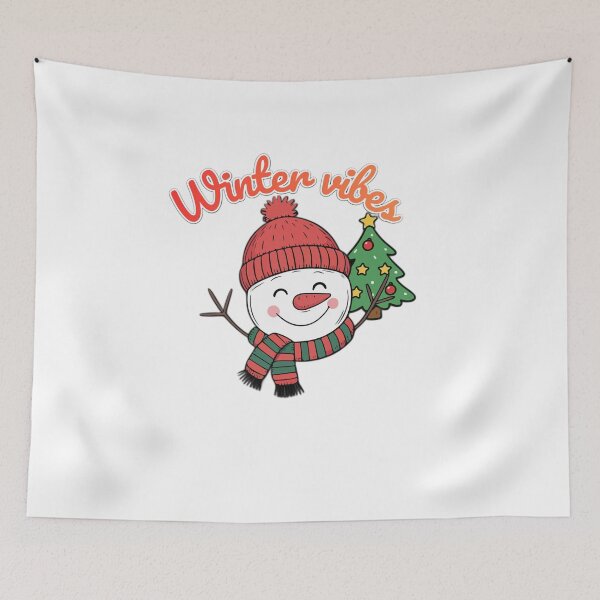 Item preview, Adorable Snowman with Christmas Tree – Cute Winter Illustration designed and sold by BloomPixelArt.