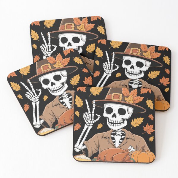Item preview, Thanksgiving X-ray Skeleton Rock Hand Fall Leaves designed and sold by Libbysharts.