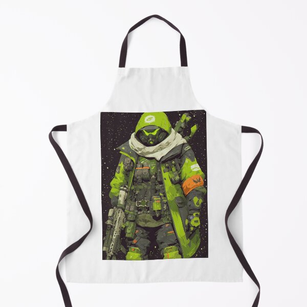 Item preview, Cyberpunk Soldier In Green Hooded Tactical Combat Gear designed and sold by Piotrek0001.