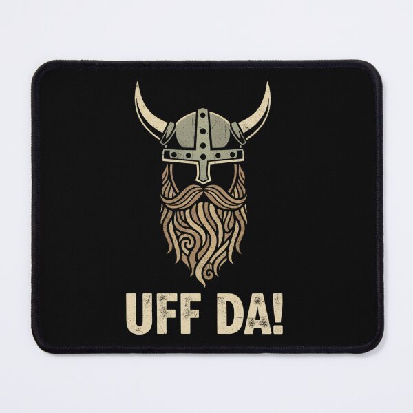 Item preview, Uff Da Norwegian Quote Scandinavian Viking Helmet Beard Man designed and sold by Alexis Art Collection.