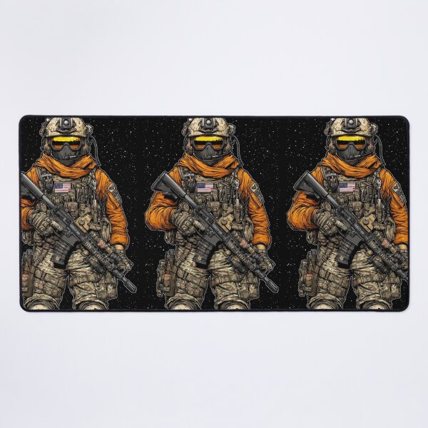 Item preview, Night Ops Soldier Wearing Orange Scarf Under Stars designed and sold by Piotrek0001.