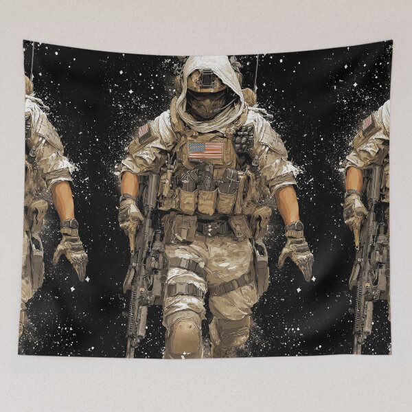Item preview, Ghostly Operator With Skull Mask In Winter Camouflage designed and sold by Piotrek0001.