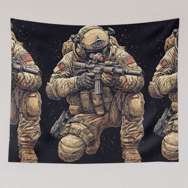 Item preview, Desert Sniper Resting With Rifle In Tactical Gear designed and sold by Piotrek0001.
