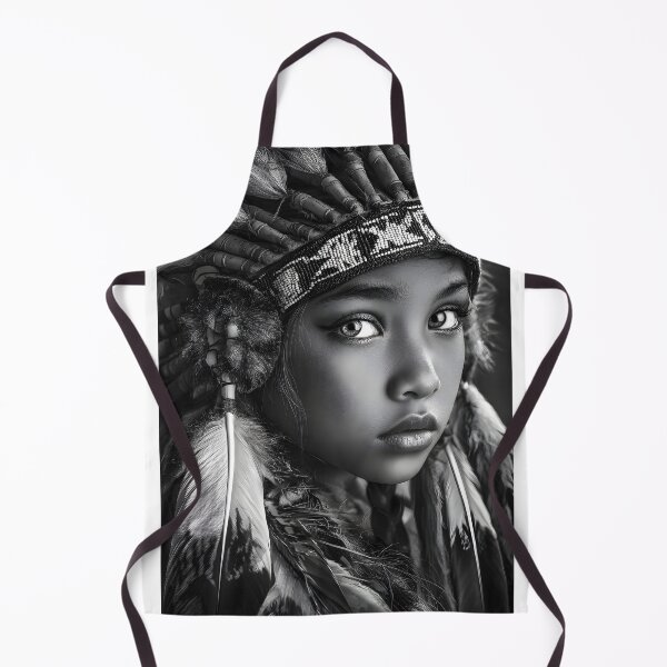 Item preview, Striking Mono Portrait of Young Native American Girl designed and sold by Artessie.