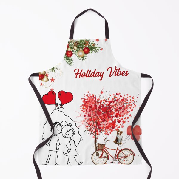 Item preview, Christmas Love Aesthetic – Couple with Heart Balloons & Dog Holiday Design designed and sold by GraphixKing999.