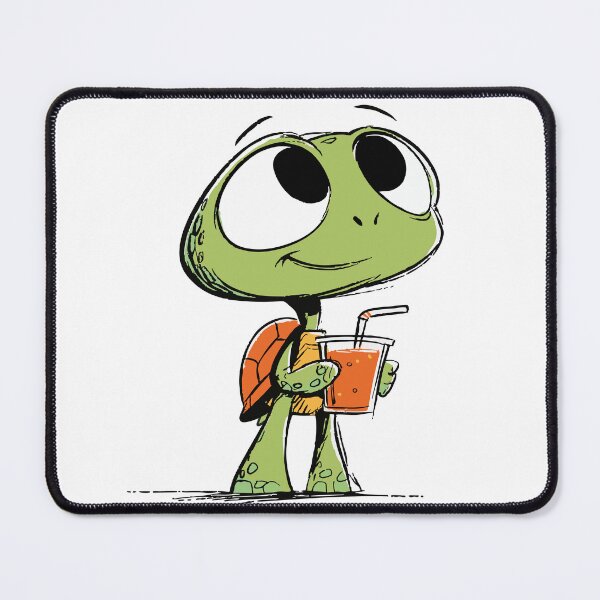Item preview, Cute Baby Turtle Holding a Sippy Cup Cartoon Drawing designed and sold by LD ART.