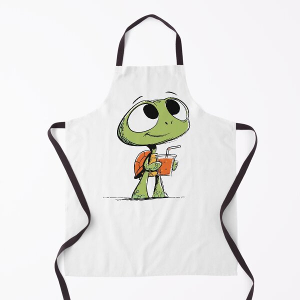 Item preview, Cute Baby Turtle Holding a Sippy Cup Cartoon Drawing designed and sold by LD ART.