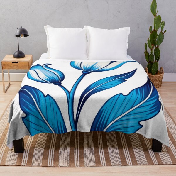 Item preview, Blue Azulejo Tulip Flower Illustration  designed and sold by vivaportugalstore.