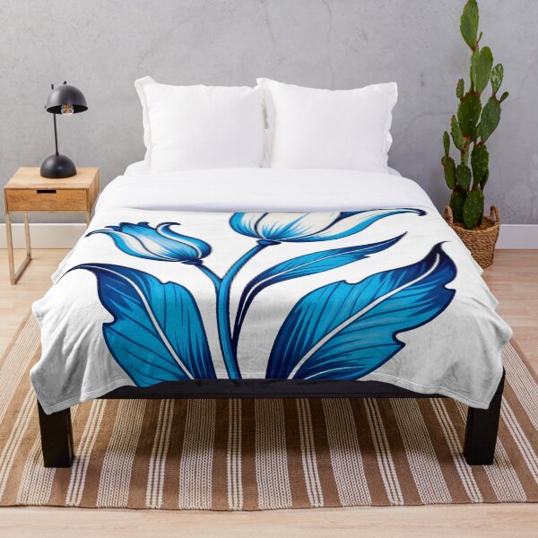 Aperçu de l'œuvre Illustration de tulipe bleue Azulejo créée et vendue par vivaportugalstore.