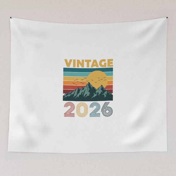 Item preview, Vintage 2026 T-Shirt Retro Sunset Mountains Design Born in 2026 Groovy Style Birthday Gift designed and sold by mantra2023.