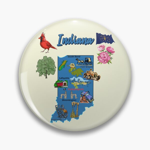 Item preview, Indiana Pride, The Ultimate State Landmarks & Symbols Map designed and sold by mashmosh.