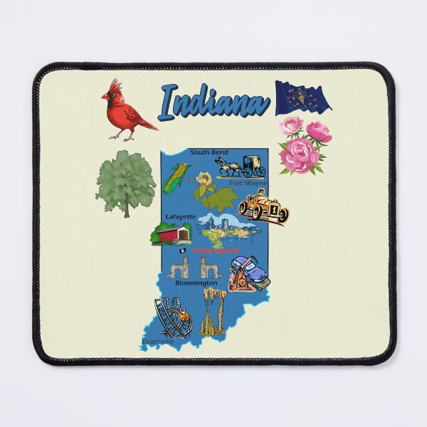 Item preview, Indiana Pride, The Ultimate State Landmarks & Symbols Map designed and sold by mashmosh.