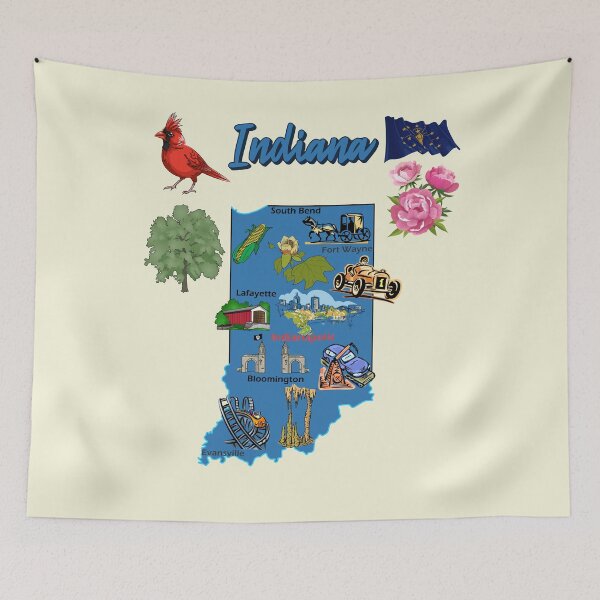 Item preview, Indiana Pride, The Ultimate State Landmarks & Symbols Map designed and sold by mashmosh.