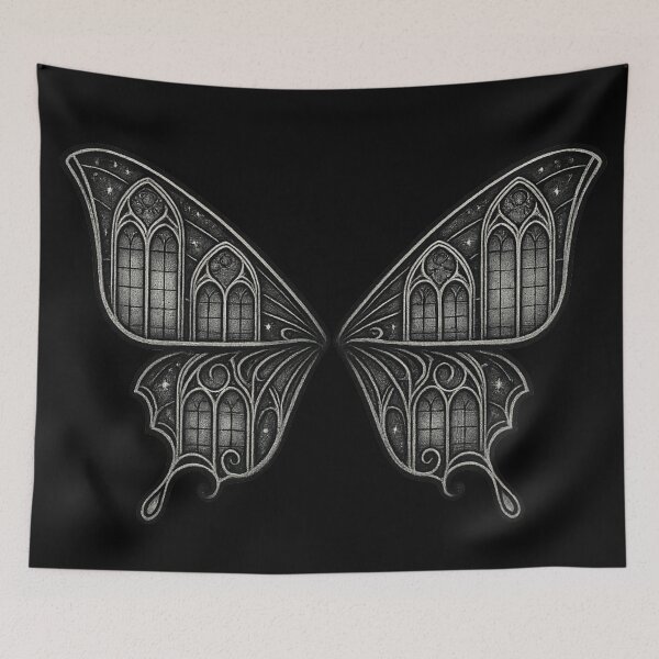 Item preview, Gothic Butterfly Cathedral Wings – Dark Academia Moth Art designed and sold by Mouraludia.