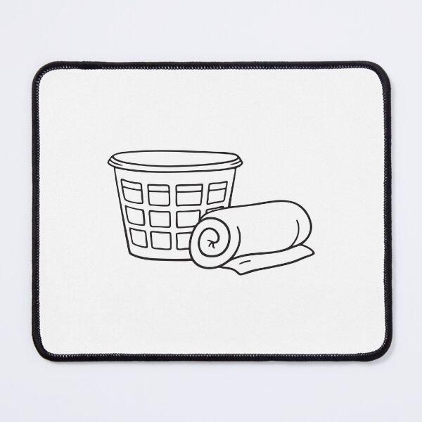 Item preview, A towel rolled up near a emptyy basket of laundry designed and sold by rasagamastore.