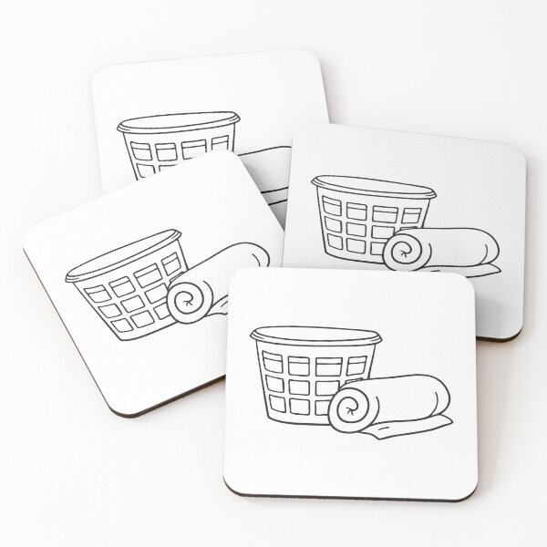 Item preview, A towel rolled up near a emptyy basket of laundry designed and sold by rasagamastore.
