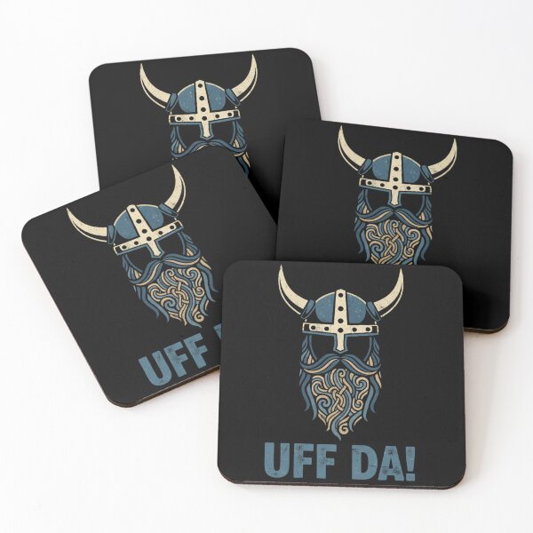 Item preview, Uff Da Norwegian Quote Scandinavian Viking Helmet Beard Man designed and sold by Alexis Art Collection.