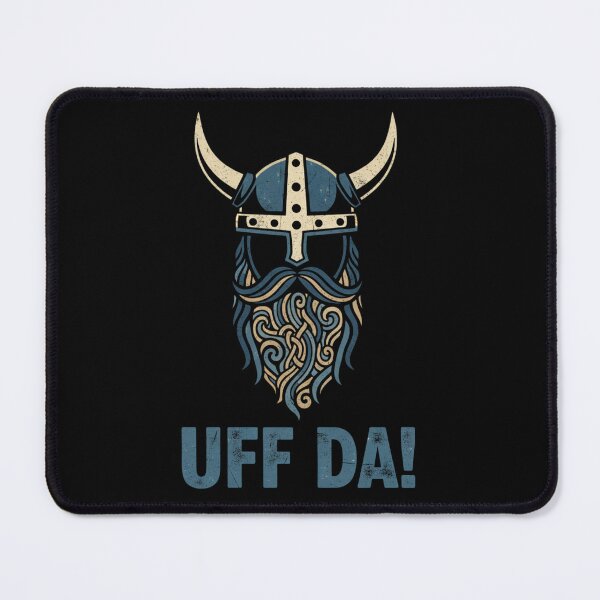 Item preview, Uff Da Norwegian Quote Scandinavian Viking Helmet Beard Man designed and sold by Alexis Art Collection.