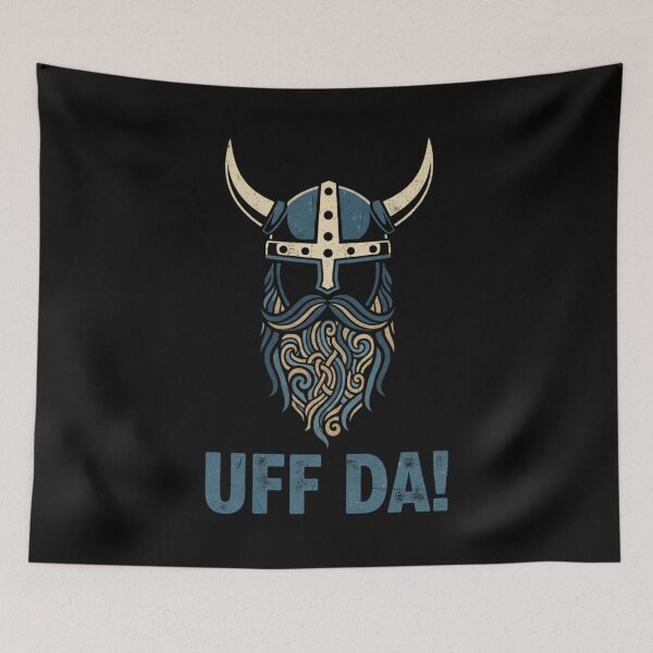 Item preview, Uff Da Norwegian Quote Scandinavian Viking Helmet Beard Man designed and sold by Alexis Art Collection.