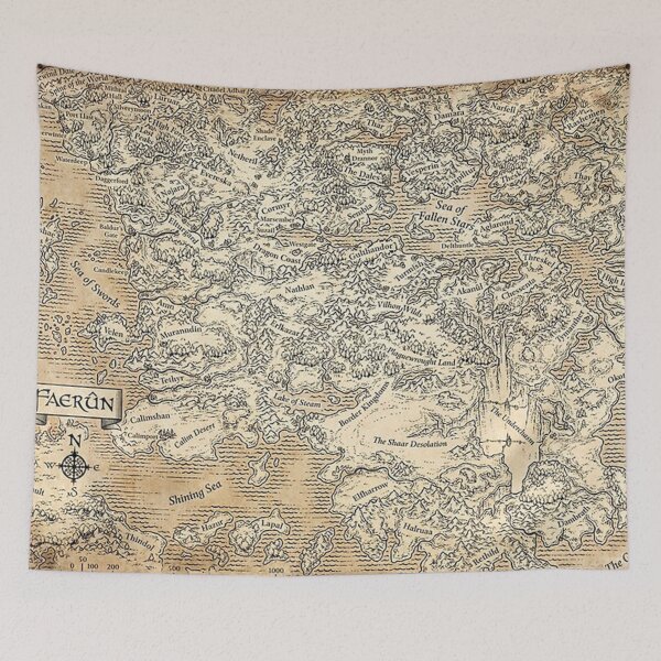 Item preview, Poster Annotated Map Of Faerun Painting designed and sold by pameLlapOllis.