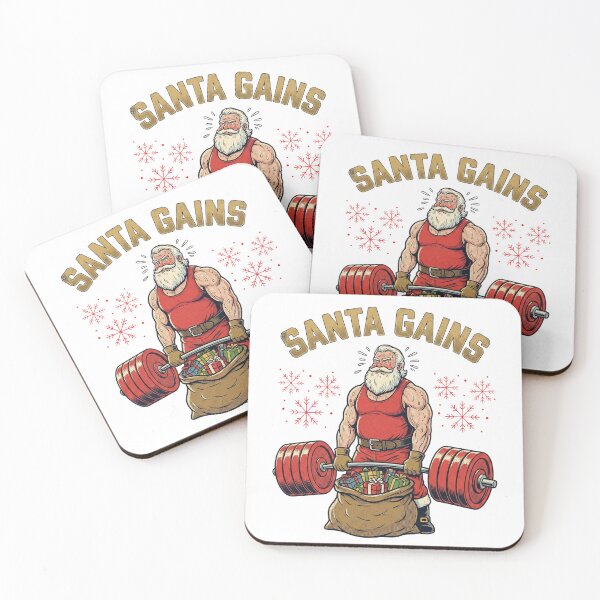 Item preview, Funny santa gym christmas  – jacked Santa lifting gifts | hilarious holiday fitness tee gift for gym lovers designed and sold by wellie-chic.